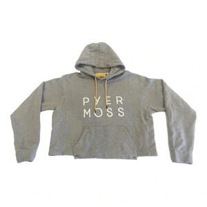 PYER MOSS Cropped Grey Logo Hoodie size Small